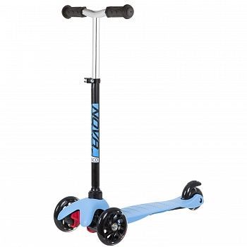 Самокат Novatrack Disco-kids Basic для детей, свет.колеса PU, синий-черный, арт. 120H.DISCOKIDS.BBL20