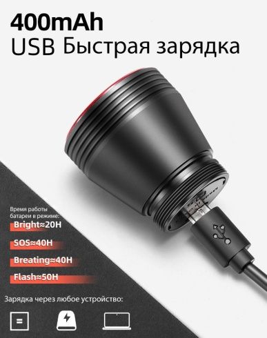 Фонарь задний ROCKBROS , крепеж на заднюю трубу, датчик сна и торможения, USB , арт. RB_TL907Q51